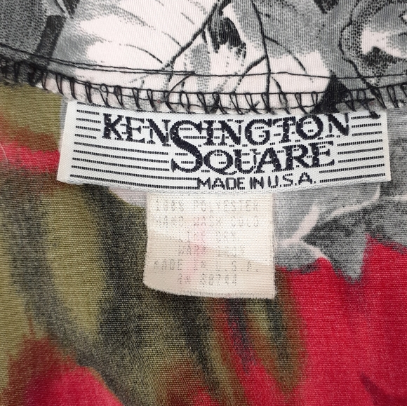 Vintage Zip Up Jacket Red Roses L 306 - Picture 6 of 7